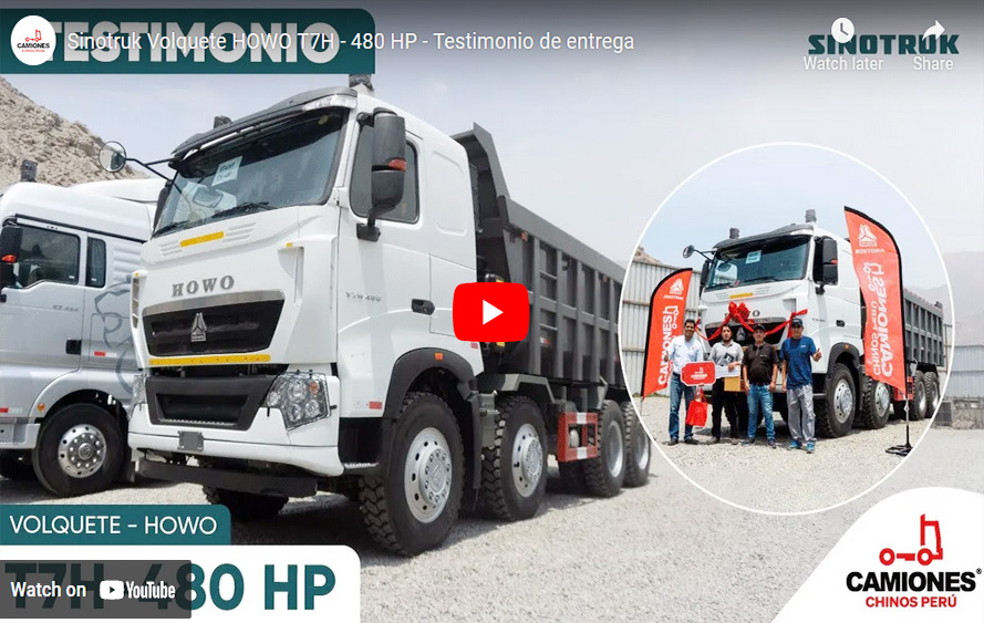 Sinotruk Volquete HOWO T7H - 480 HP - Testimonio de entrega