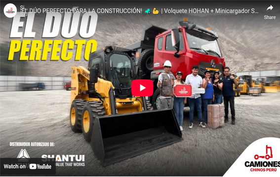 Volquete HOHAN + Minicargador SHANTUI en acción