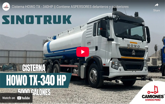 Cisterna HOWO TX - 340HP || Contiene ASPERSORES delanteros y posteriores